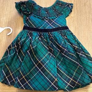 Janie and Jack Teal and Navy Plaid Formal Dress